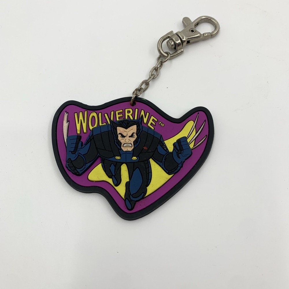 Vintage X-MEN Wolverine 3" Rubber Keychain / Bag or Backpack Clip 2000